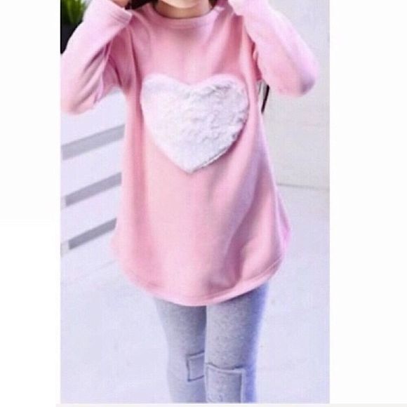 Pink Valentine White Puffy Heart 3 Piece Set - Top Leggings & Headband Set - Picture 9 of 10